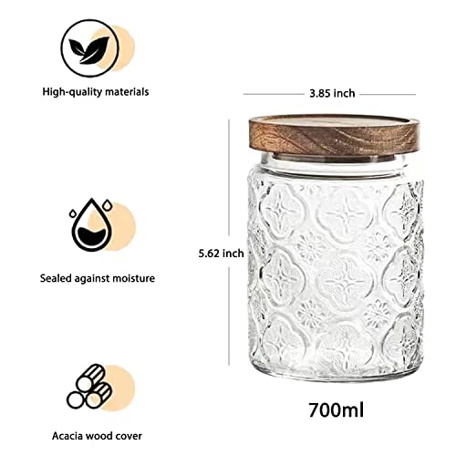 High-quality Glass Storage Jar With Airtight Acacia Wooden Lid