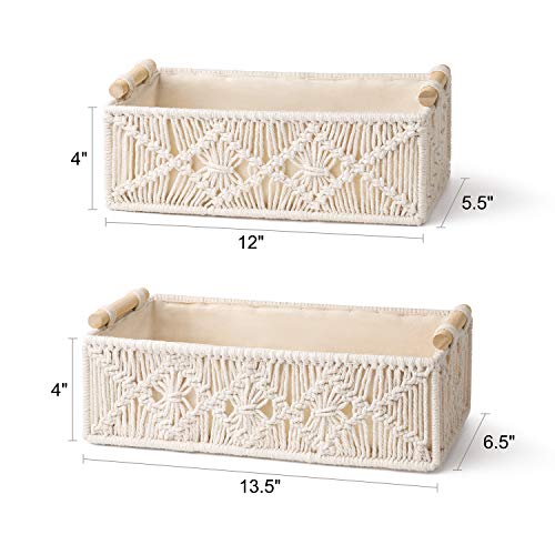3-Section Wicker Baskets for Shelves, Hand-Woven Paper Rope Wicker Storage  Basket, Toilet Paper Basket for Toilet Tank Top, Baskets for Organizing