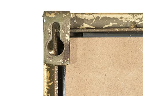 Creative Co-op DE7399 Divided Rectangle with Distressed Frame Mirror, Gold