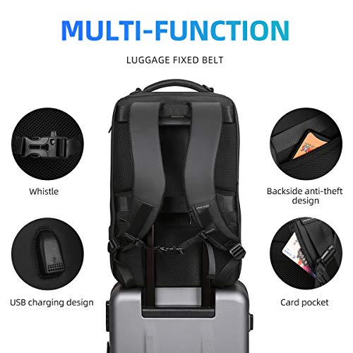 Muzee Business Backpack for Men,Waterproof and Travel Laptop Backpack with USB Charging, Fits 17 Inch Laptop and Tech Gear