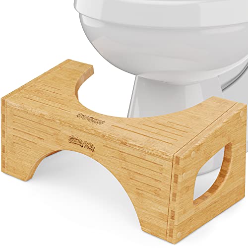 Squatty Potty The Original Toilet Stool - Bamboo Flip, 7" & 9" Height, Brown