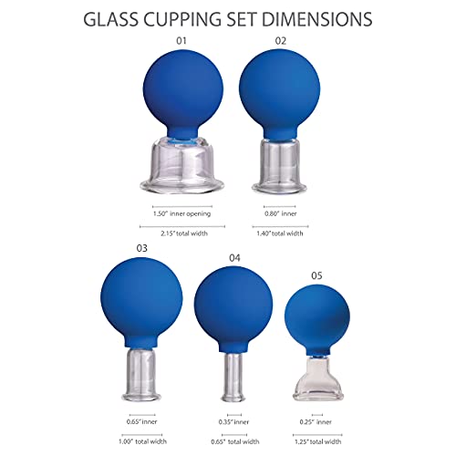 Face & Body Glass Cupping Therapy Set for Face Cupping Facial - Cellulite and Body Shaping - Best Quality in Class Vacuum Massage Cups Instructions + Free Book