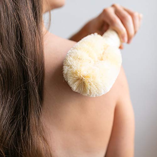 Exfoliating Bath & Shower Dry Skin and Body Sisal Brush | Naturals Fibers to Improve Blood Circulation, Exfoliate Skin, and Reduce Cellulite