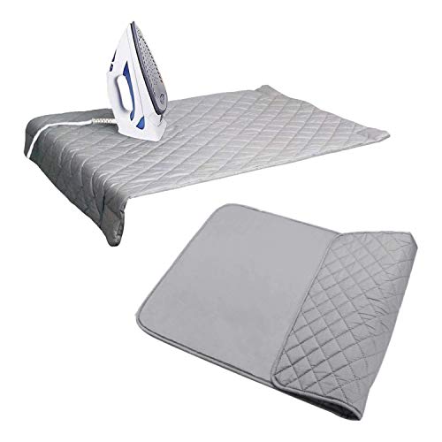 Houseables Ironing Blanket, Magnetic Mat Laundry Pad, 18.25"x32.5", Gray, Quilted, Washer Dryer Heat Resistant Pad, Iron Board Alternative Cover