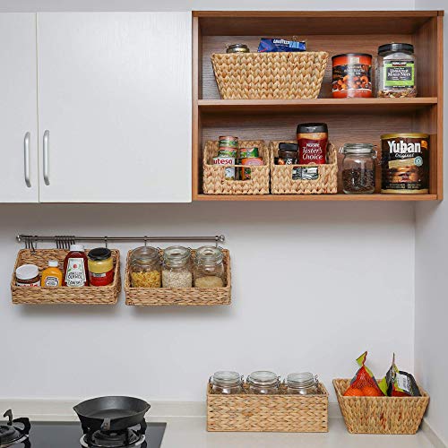 StorageWorks Small Wicker Baskets for Shelves, Wicker Baskets for  Organizing with Natural Fiber Liner, Basket for Toilet Storage Baskets for  Toilet