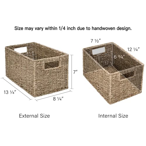 StorageWorks Wicker Tank Topper Basket, Water Hyacinth Storage for  Bathroom, 2 Pack