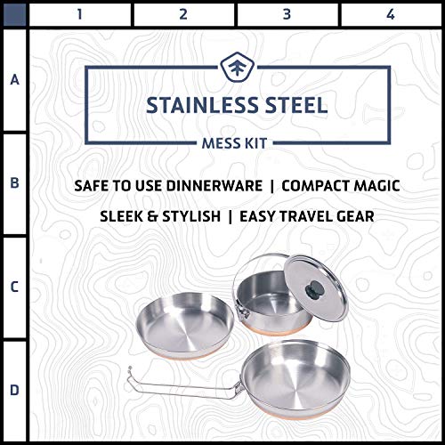 Stansport Stainless Steel Mess Kit Copper Bottom (360)
