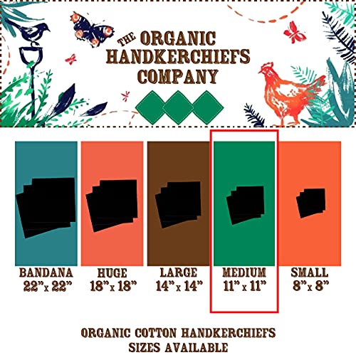 Men's Handkerchiefs Black Organic Cotton 11" pocket squares Made in USA (3)