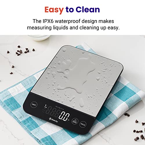Food Scale -33lb Digital Kitchen Scale for Food Ounces Grams Rechargeable  304 Stainless Steel,Batteries and Type-C Charging | Perfect for Meal Prep