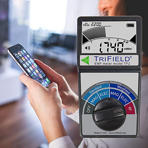 TRIFIELD Electric Field, Radio Frequency (RF) Field, Magnetic Field Strength Meter -EMF Meter Model TF2 - Detect 3 Types of Electromagnetic Radiation with 1 Device - Made in USA by AlphaLab, Inc.