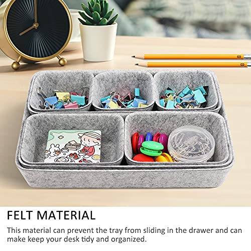 Newthinking Desk Drawer Organizer Trays, 8 Pack Square Storage Box Stackable Dividers, Save Desk Space Dividers Box for Home Office Cosmetics