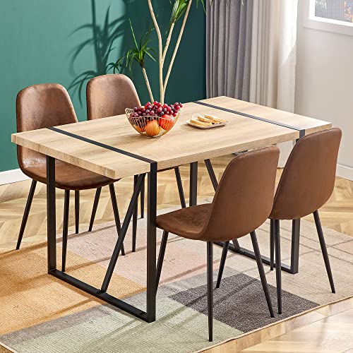 gopop 5 Piece Dining Table Set Modern Dining Chairs Set of 4 Mid