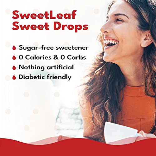 SweetLeaf Stevia Sweet Drops Cinnamon - Liquid Stevia Drops Sweetener, Zero Calorie, Non-GMO Flavored Stevia Liquid Sugar Substitute for Keto Coffee, Tea, Sugar-Free Baking, 2 Fl Oz (Pack of 2)