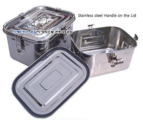 Stainless Steel Airtight Rectangular Storage Container - 4 L - for