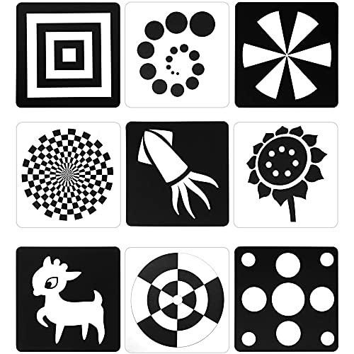 48 Pictures High Contrast Newborn Cards Black And White Contrast Flash Cards Cardsfor infants Baby Picture Cards For Newborn Babies Toys ,5.5 x 5.5 Inch