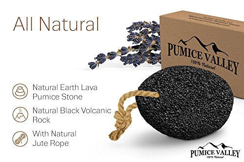 Pumice Stone - Natural Earth Lava Pumice Stone Black - Callus Remover for Feet Heels and Palm - Pedicure Exfoliation Tool - Corn Remover - Dry Dead Skin Scrubber - Health Foot Care