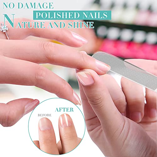 Zero Waste nail care: Glass Nail Shiner - 2PC Upgrade Glass Nail File for Natural Nails Nano Nail Buffers Crystal Shine Polisher, DR. MODE Professional Manicure Tools Kit for Acrylic Nail Care