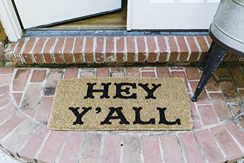 Creative Co-Op "Hey Y'all Natural Coir Doormat