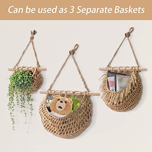 Hanging Fruit Basket, Handmade 3-Tier Jute Woven Wall Basket, BOHO Kit –  Ecoloversstore