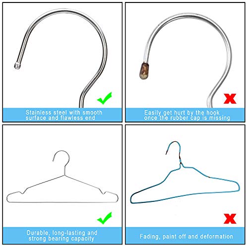 Wire Hangers 10 Pack Coat Hangers Strong Heavy Duty Stainless Steel Metal  Hangers 16.5 Inch Ultra Thin Space Saving Clothes Hangers 