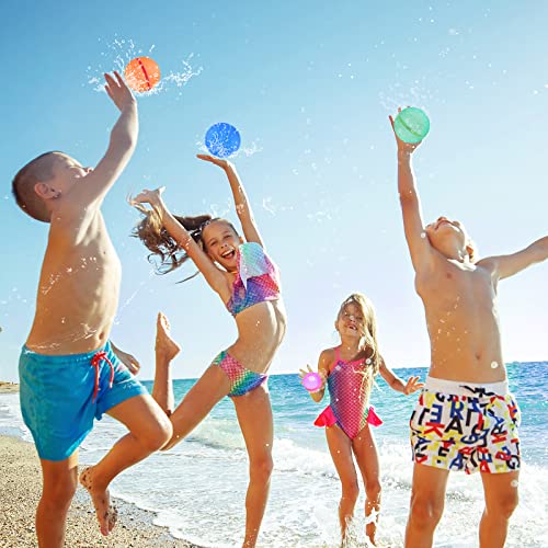 SOPPYCID Reusable Water Bomb balloons, Summer Toy Water Toy for Boys and Girls, Pool Beach Toys for Kids ages 3-12, Outdoor Activities Water Games Toys Self Sealing Water Splash Ball for Fun(4Pack)