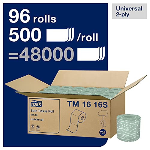 Tork Toilet Paper Roll White T24, Universal, 2-Ply, 96 x 500 sheets, TM1616S
