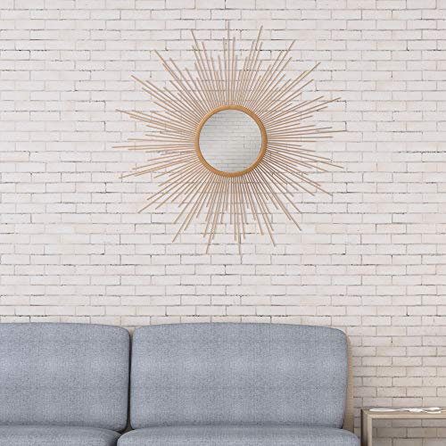 30" Gold Spoked Sunburst Wall Accent Mirror
