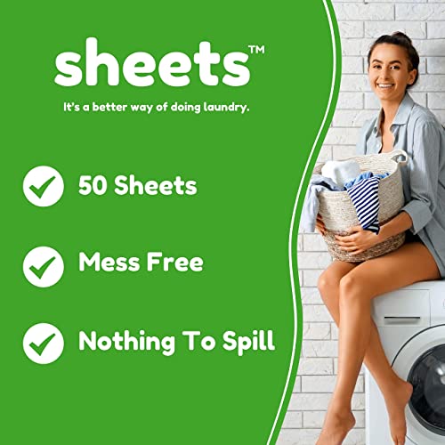 Sheets Laundry Club - As Seen on Shark Tank - Laundry Detergent Sheets - Fresh Linen Scent - No Plastic Jug - New Liquid-Less Technology - Lightweight - 50 Sheets - Can do up to 100 medium size loads