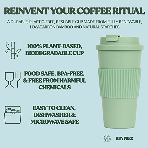 Reusable Coffee To Go Cup with Lid, 16oz Travel Cup, Made in USA, BPA-Free