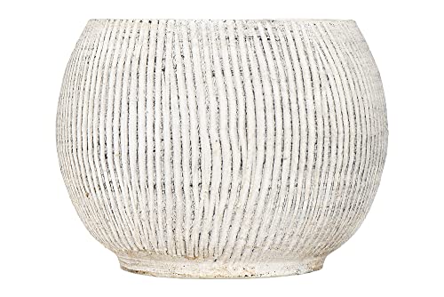 Creative Co-Op Distressed Cream Terracotta Fluted Texture Planter