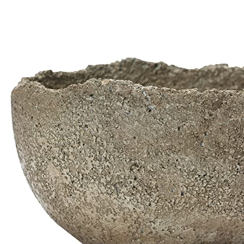 Creative Co-Op Decorative Textured Sandstone Bowl, 9" L x 9" W x 5" H, Brown