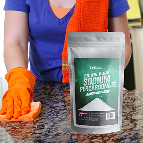 Premium Sodium Percarbonate - 99.9% Pure - Oxygen Bleach Powder - 2 lbs - Multi-Use - Safe in Home - Ecoxall Chemicals