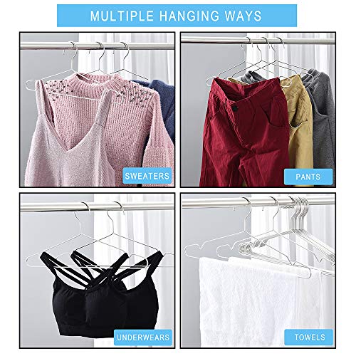 10 Pack Wire Hangers Stainless Steel Metal Heavy Duty 16.5 Inch Clothes  Hangers
