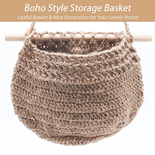Macrame Storage Basket Boho Decor Bathroom Basket for Organizing