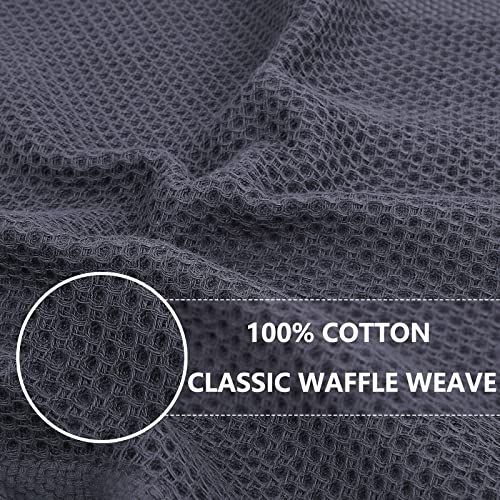 Homaxy 100% Cotton Waffle Weave Kitchen Dish Cloths, Ultra Soft Absorbent  Quick Drying Dish Towels, 12x12 Inches, 6-Pack, Black
