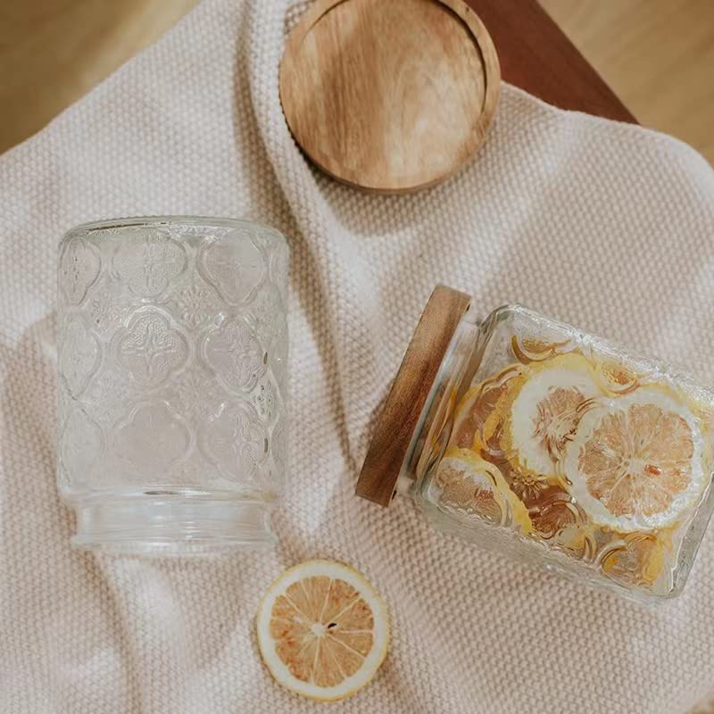 Glass Bottle Sealed Jar Amber Plum with Lid Kitchen Food Grade Dry Candy Storage  Storage Jar Decoration Kitchen Supplies