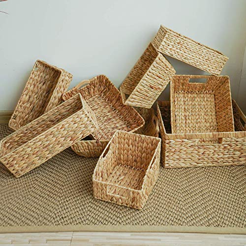 Small Wicker Baskets for Organizing Bathroom, Hyacinth Baskets