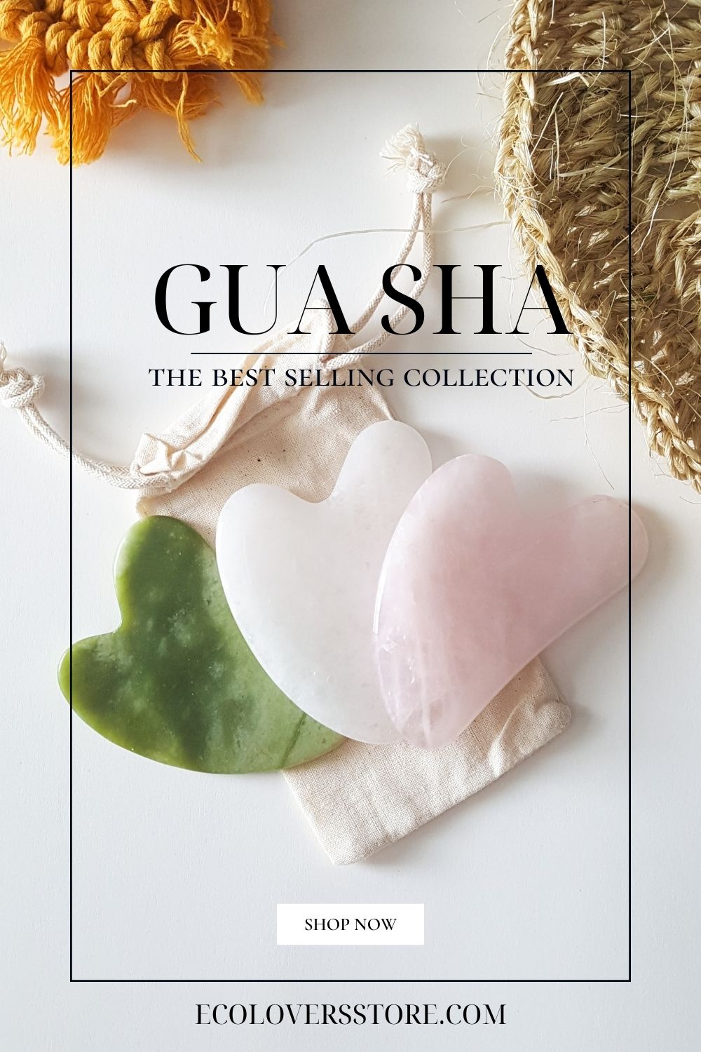 Gua Sha | Real Green and White Jade | Rose Quartz | Natural Stone Gua Sha plus Handmade Red String Good Luck / Protection bracelet